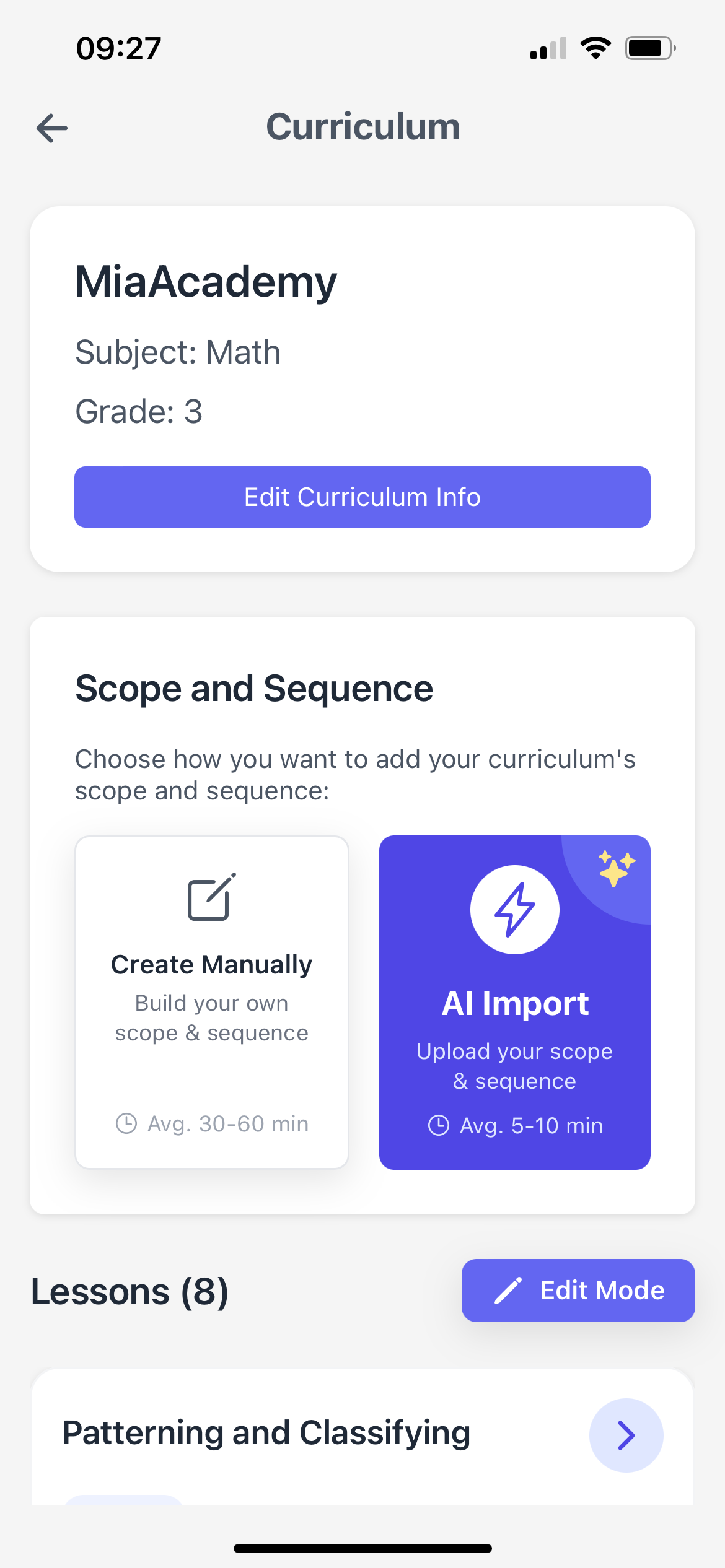 Import Scope & Sequence